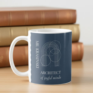 Taza De Café Nombre del profesor Arquitecto de Mentes Alegres A