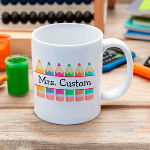 Taza De Café Nombre del profesor personalizado con cartuchos