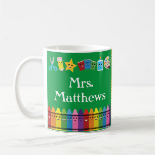 Taza De Café Nombre del profesor personalizado Kawaii