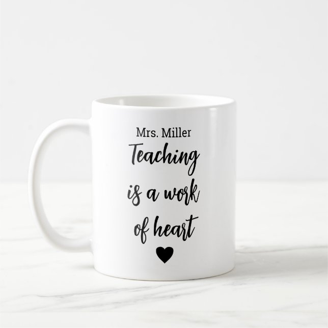 Taza De Café Nombre del profesor personalizado Mug, Personaliza (Izquierda)