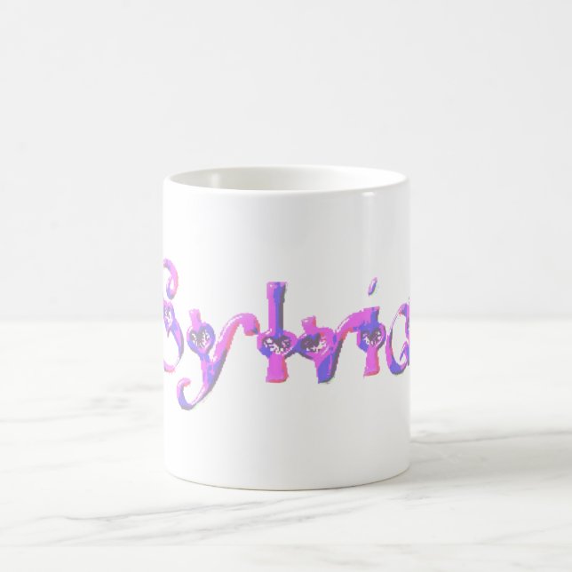 Taza De Café Nombre Del Símbolo Rosa Y Azul (Centro)
