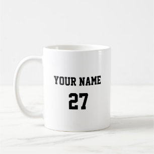 Taza De Café Nombre deportivo y número personalizado