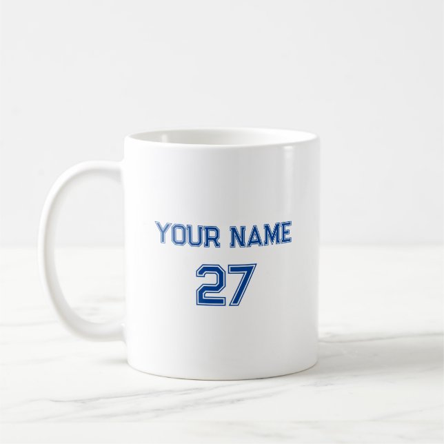 Taza De Café Nombre deportivo y número personalizado (Izquierda)
