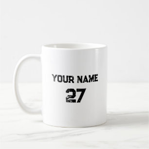 Taza De Café Nombre deportivo y número personalizado