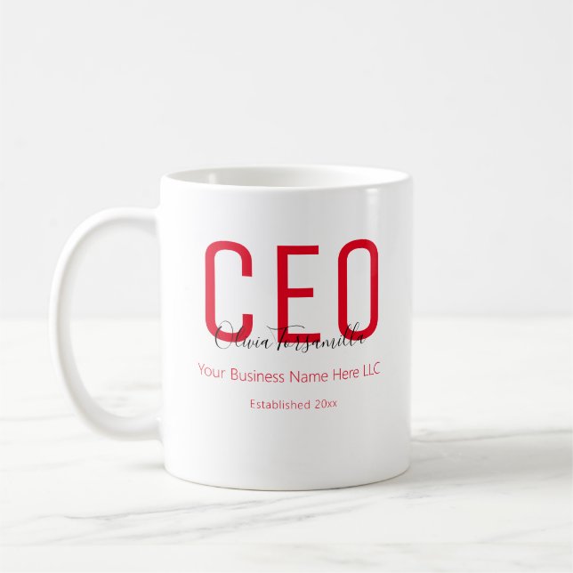 Taza De Café Nombre Director Ejecutivo de Red Black Coffee Mug (Izquierda)