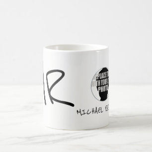 Taza De Café nombre e iniciales manuscritos con foto b/w