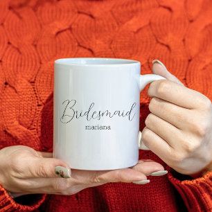 Taza De Café nombre elegante de dama de honor moderno minimalis