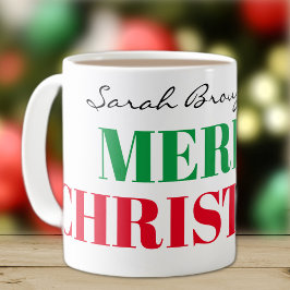 Taza De Café Nombre en Big Merry Christmas 11oz Classic
