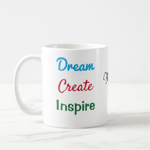 Taza De Café Nombre en Dream Create Inspire 11oz
