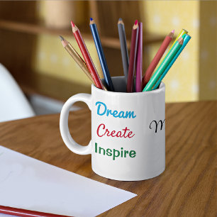 Taza De Café Nombre en Dream Create Inspire 11oz