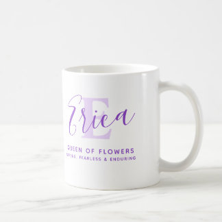 Taza De Café Nombre Erica que significa monograma E púrpura