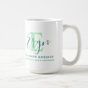 Taza De Café Nombre Eryn que significa verde en monograma E