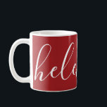Taza De Café Nombre escrito a mano Color rojo de arándano de ja<br><div class="desc">Una magnífica taza de dos tonalidades con un nombre personalizado en una fuente de escritura moderna y elegante. En un arándano rojo y blanco. Maravilloso como un regalo de vacaciones,  cumpleaños,  limpieza de casa o dama de honor.</div>