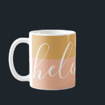 Taza De Café Nombre escrito a mano Mug Honey Dijon<br><div class="desc">Una magnífica taza de dos tonalidades con un nombre personalizado en una fuente de escritura moderna y elegante. En un dúo de moda de miel de dijón amarillo y melocotón. Maravilloso como regalo de cumpleaños,  de ama de casa o de dama de honor.</div>