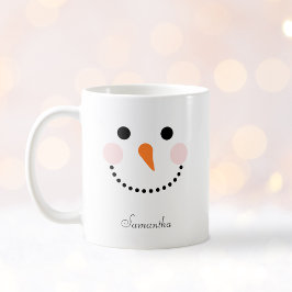 Taza De Café Nombre facial simple y simple de Snowman