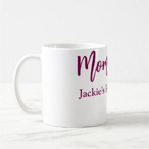 Taza De Café nombre fecha de ducha de bebé futura mamá rosa sim