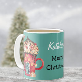 Taza De Café Nombre, Feliz Navidad Magical Candy House 11oz