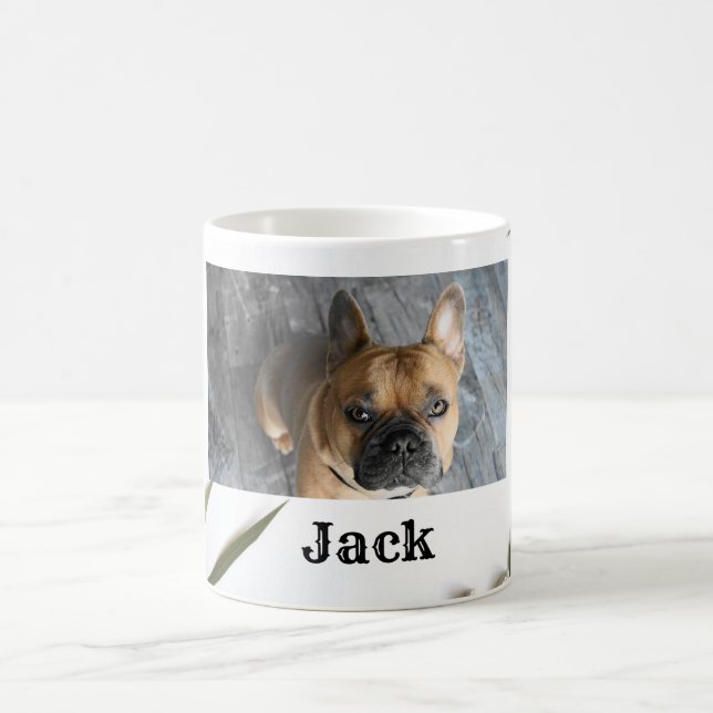 Taza De Café Nombre fotográfico personalizado Café de perro con (Centro)