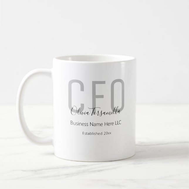Taza De Café Nombre Gray Black CFO (Izquierda)