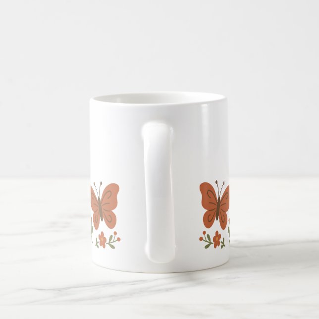 Taza De Café Nombre Jardín Flores Mariposa (Mango)