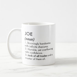 Taza De Café nombre Joe, nombre editable, nombre personalizado