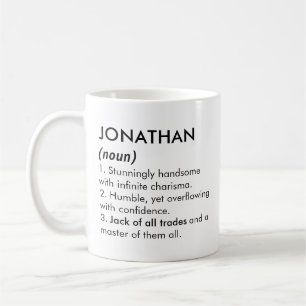 Taza De Café Nombre Jonathan, Nombre editable, Nombre personali
