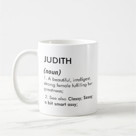 Taza De Café nombre Judith, nombre editable, nombre personaliza
