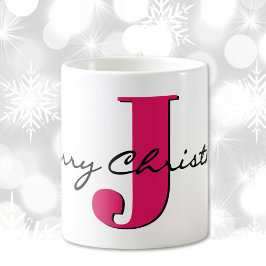 Taza De Café Nombre, Julio Ruby Red Birthstone | Feliz Navidad