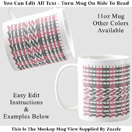 Taza De Café Nombre Largo Personalizado Mensaje Oculto Rosa