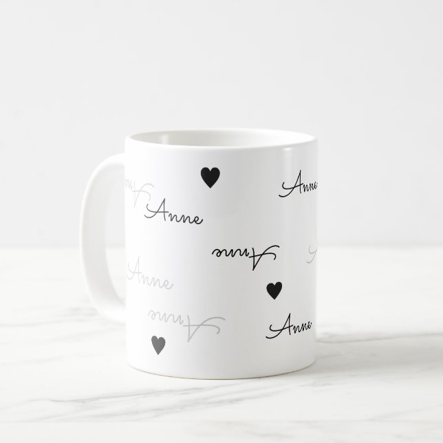 Taza De Café nombre limpio y claro tipografía amor (Anverso izquierdo)