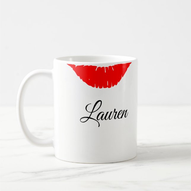 Taza De Café Nombre/Lips Mug-Custom (Izquierda)
