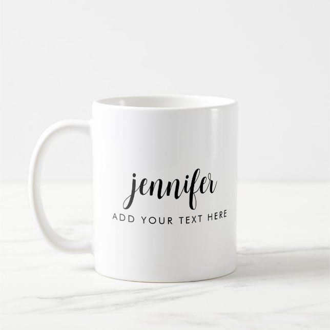 Taza De Café Nombre manuscrito del personalizado Agregar planti (Izquierda)