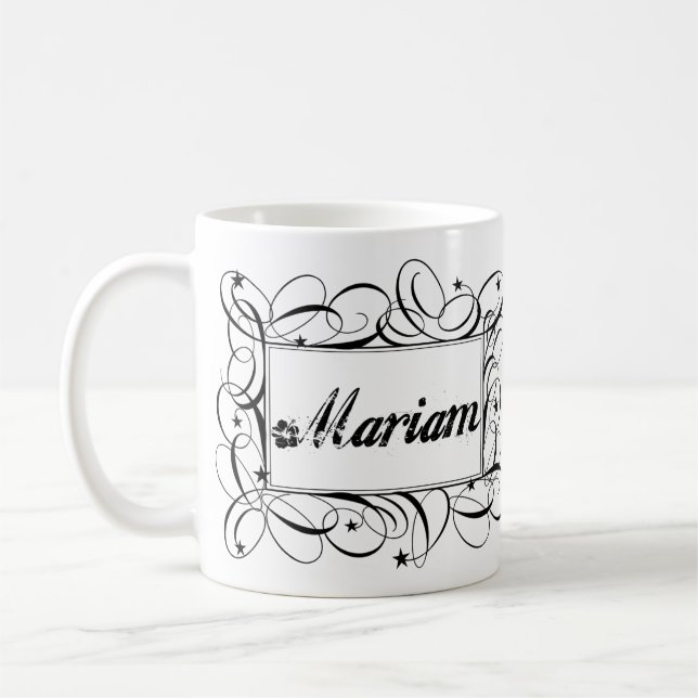 Taza De Café Nombre Mariam en marco elegante del interior del (Izquierda)