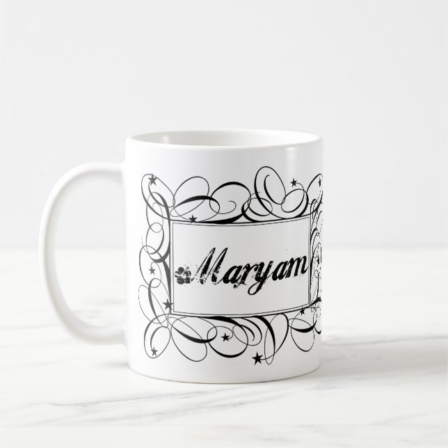 Taza De Café Nombre Maryam en marco elegante del interior del (Izquierda)