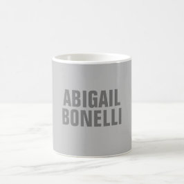 Taza De Café Nombre minimalista negrita y gris moderno