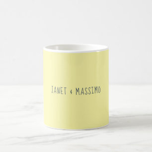 Taza De Café Nombre minimalista personalizado amarillo pastel p