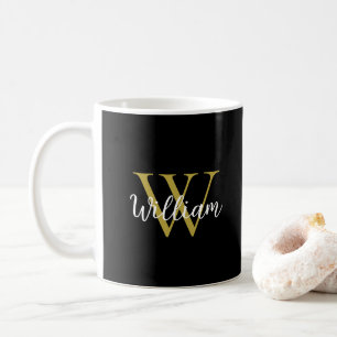 Taza De Café Nombre moderno de guión de monograma