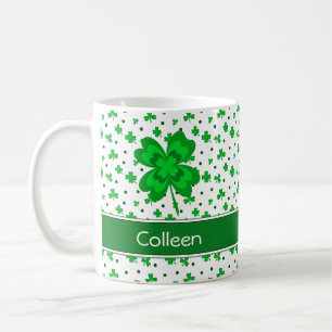Taza De Café Nombre Monograma de chispas y puntos sucios