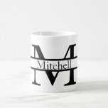 Taza De Café Nombre monogramado simple personalizado<br><div class="desc">Nombre Monogramado simple Mug Personalizada de Ricaso - cambiar texto según sus necesidades</div>