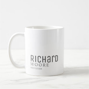 Taza De Café nombre negro blanco y minimalista moderno