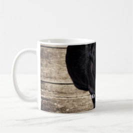 Taza De Café Nombre negro personalizado de la foto del perro