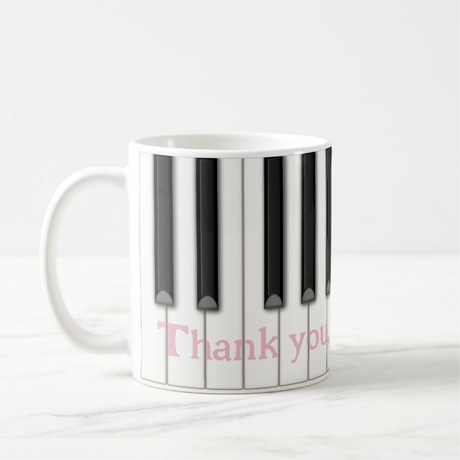 Taza De Café Nombre o mensaje personalizado del teclado piano e (Izquierda)