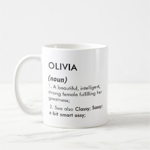 Taza De Café nombre Olivia, nombre editable, nombre personaliza