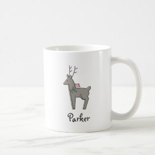 Taza De Café Nombre personal de los Navidades de renos modernos