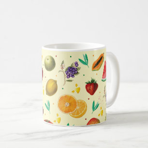 Taza De Café Nombre Personal Frutas Tropicales Y Verduras