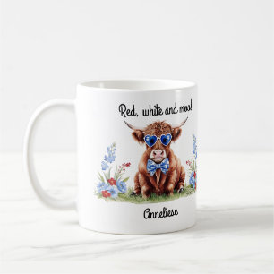 Taza De Café Nombre personalizado 4 de julio Día de la Independ