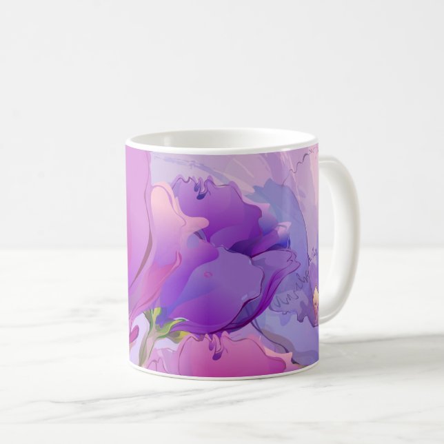 Taza De Café Nombre personalizado acuarela regalo floral (Anverso derecho)