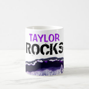 Taza De Café *~* Nombre personalizado - Agato lapidario de pied