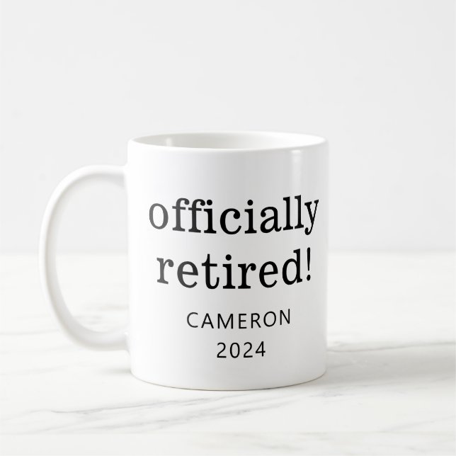 Taza De Café Nombre Personalizado Año Retiro Regalo Retirado (Izquierda)