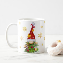 Taza De Café Nombre personalizado árbol de Navidad Gnome Classi